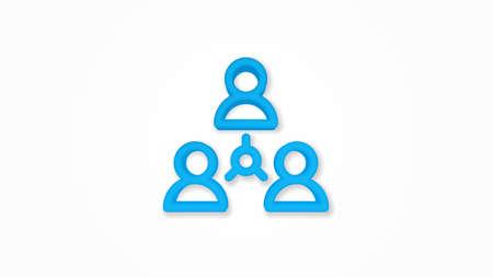 people group, community, network realistic icon. 3d vector illustration. Isolated line color pictogram. Transparent shadowsのイラスト素材