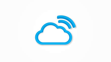 Cloud database, computer technology realistic icon. 3d vector illustration. Isolated line color pictogram. Transparent shadowsのイラスト素材