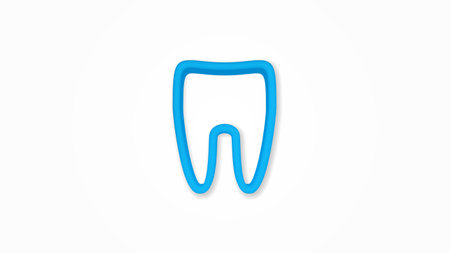 tooth realistic icon. 3d vector illustration. Isolated line color pictogram. Transparent shadowsのイラスト素材