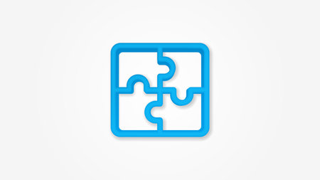 puzzle part, jigsaw piece, solution realistic icon. 3d vector illustration. Isolated line color pictogram. Transparent shadowsのイラスト素材