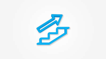 Simple Business flat line Icon of Career Path. Growth Advancement Vector Illustration. Realistic vector symbol colorful transparent shadow designのイラスト素材