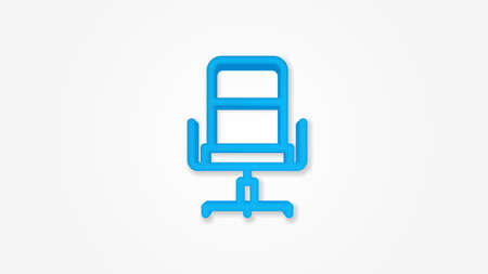 office chair line flat icon. Realistic vector symbol colorful transparent shadow designのイラスト素材