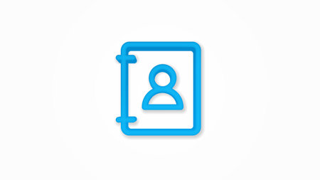 Contacts, address book realistic icon. 3d vector illustration. Isolated line color pictogram. Transparent shadowsのイラスト素材