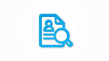 recruitment, resume search, job, selecting staff realistic icon. 3d vector illustration. Isolated line color pictogram. Transparent shadowsのイラスト素材