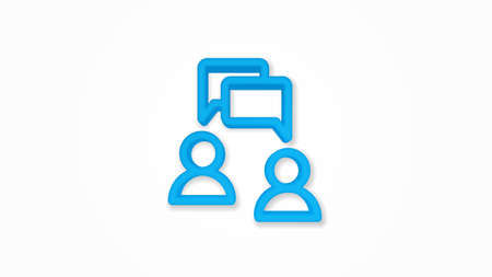 People with speech bubbleabove their heads realistic icon. 3d vector illustration. Isolated line color pictogram. Transparent shadowsのイラスト素材