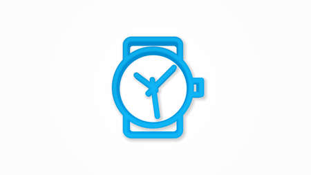 Smart watch modern mobile device realistic icon. 3d vector illustration. Isolated line color pictogram. Transparent shadowsのイラスト素材