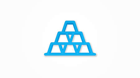 gold bar realistic icon. 3d vector illustration. Isolated line color pictogram. Transparent shadowsのイラスト素材