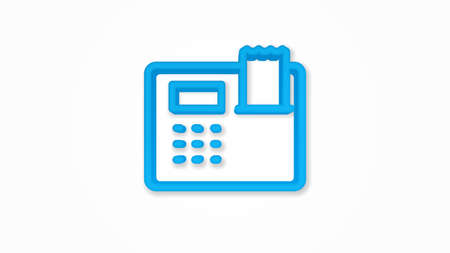 cash register realistic icon. 3d vector illustration. Isolated line color pictogram. Transparent shadowsのイラスト素材