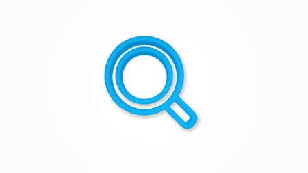 search, magnifying glass realistic icon. 3d vector illustration. Isolated line color pictogram. Transparent shadowsのイラスト素材