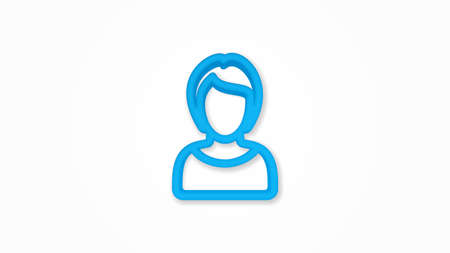 Avatar businesswoman realistic icon. 3d vector illustration. Isolated line color pictogram. Transparent shadowsのイラスト素材