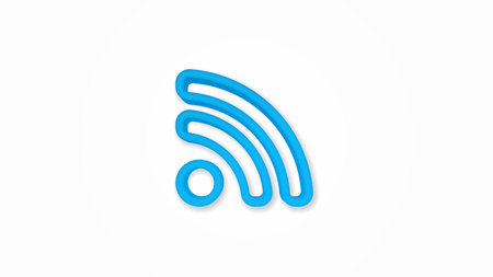 RSS News realistic icon. 3d vector illustration. Isolated line color pictogram. Transparent shadowsのイラスト素材