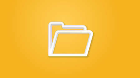 Yellow file folder 3d line flat color icon. Realistic vector illustration. Pictogram isolated. Top view. Colorful transparent shadow design.のイラスト素材