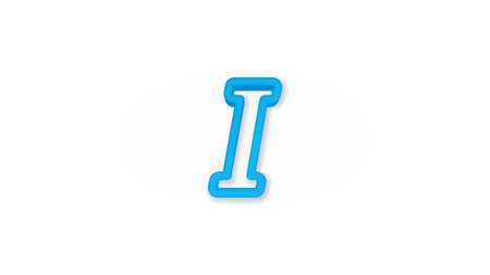 Text edit, italic font 3d line flat color icon. Realistic vector illustration. Pictogram isolated. Top view. Colorful transparent shadow design.のイラスト素材
