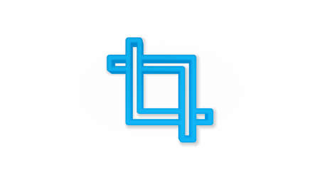 frame cut, clip, photo or video editing 3d line flat color icon. Realistic vector illustration. Pictogram isolated. Top view. Colorful transparent shadow design.のイラスト素材