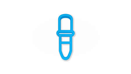 pipette 3d line flat color icon. Realistic vector illustration. Pictogram isolated. Top view. Colorful transparent shadow design.のイラスト素材