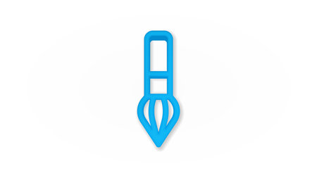 brush 3d line flat color icon. Realistic vector illustration. Pictogram isolated. Top view. Colorful transparent shadow design.のイラスト素材