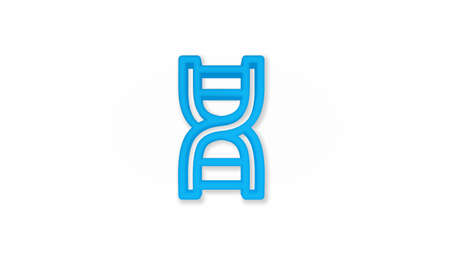DNA, science genetic, molecule, biology 3d line flat color icon. Realistic vector illustration. Pictogram isolated. Top view. Colorful transparent shadow design.のイラスト素材