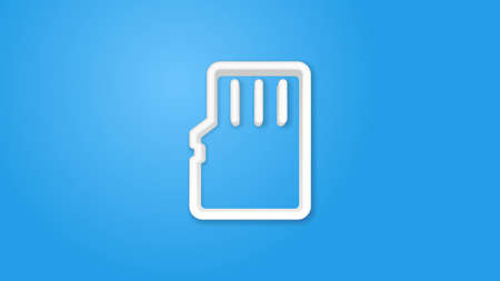 Flash memory SD card 3d line flat color icon. Realistic vector illustration. Pictogram isolated. Top view. Colorful transparent shadow design.のイラスト素材