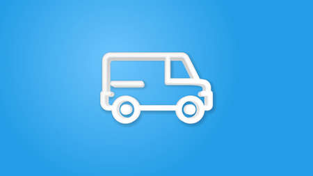 minivan, transportation, car 3d line flat color icon. Realistic vector illustration. Pictogram isolated. Top view. Colorful transparent shadow design.のイラスト素材