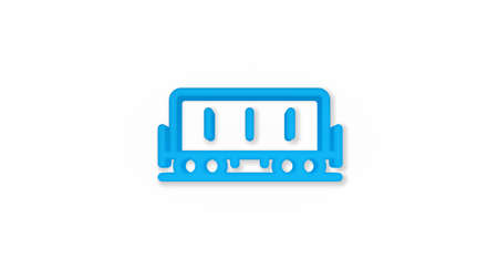 Railway container, wagon load 3d line flat color icon. Realistic vector illustration. Pictogram isolated. Top view. Colorful transparent shadow design.のイラスト素材