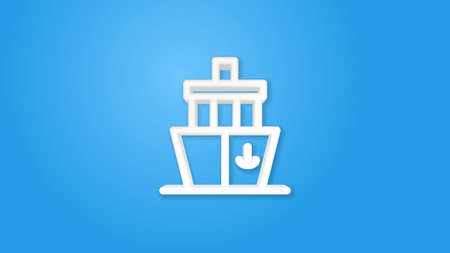 Yacht boat 3d line flat color icon. Realistic vector illustration. Pictogram isolated. Top view. Colorful transparent shadow design.のイラスト素材