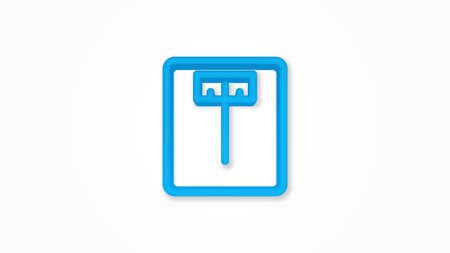 electronic scales, fitness, health 3d line flat color icon. Realistic vector illustration. Pictogram isolated. Top view. Colorful transparent shadow design.のイラスト素材