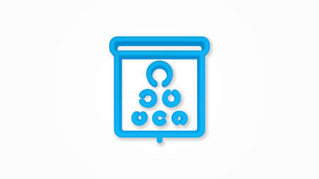 Oculist symbol. Visual Acuity Examination Point 3d line flat color icon. Realistic vector illustration. Pictogram isolated. Top view. Colorful transparent shadow design.のイラスト素材