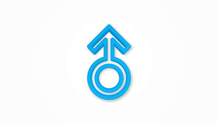 man symbol 3d line flat color icon. Realistic vector illustration. Pictogram isolated. Top view. Colorful transparent shadow design.のイラスト素材