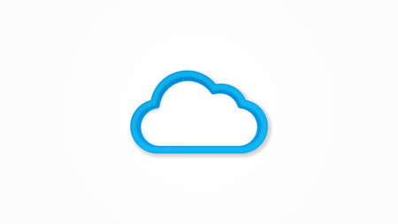 cloud, weather 3d line flat color icon. Realistic vector illustration. Pictogram isolated. Top view. Colorful transparent shadow design.のイラスト素材