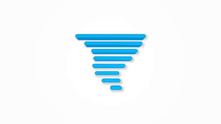 tornado, storm weather, whirlwind 3d line flat icon. Realistic vector illustration. Pictogram isolated. Top view. Colorful transparent shadow design.のイラスト素材