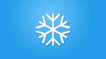 Snowflake, Frost, winter snow 3d line flat color icon. Realistic vector illustration. Pictogram...