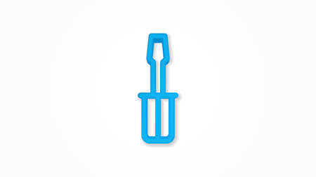 screwdriver 3d line flat color icon. Realistic vector illustration. Pictogram isolated. Top view. Colorful transparent shadow design.のイラスト素材