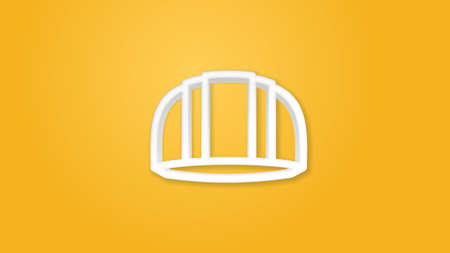 construction symbol, helmet 3d line flat color icon. Realistic vector illustration. Pictogram isolated. Top view. Colorful transparent shadow design.のイラスト素材
