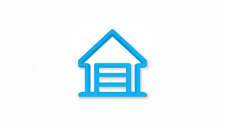 Garage 3d line flat color icon. Realistic vector illustration. Pictogram isolated. Top view. Colorful transparent shadow design.のイラスト素材
