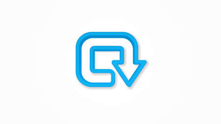 rotate, circle, round turn 3d line flat color icon. Realistic vector illustration. Pictogram isolated. Top view. Colorful transparent shadow design.のイラスト素材