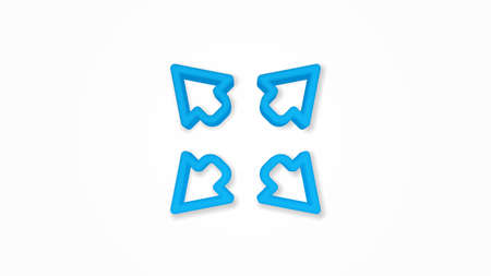 Arrows vector icon. Outside 3d line flat color icon. Realistic vector illustration. Pictogram isolated. Top view. Colorful transparent shadow design.のイラスト素材
