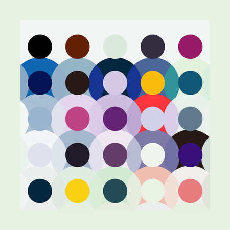 Vector art, diverse crowd abstract pattern, society, community concept. Multicultural human silhouettes symbolize the right to be different and the inclusivity of gatherings. People group backgroundのイラスト素材