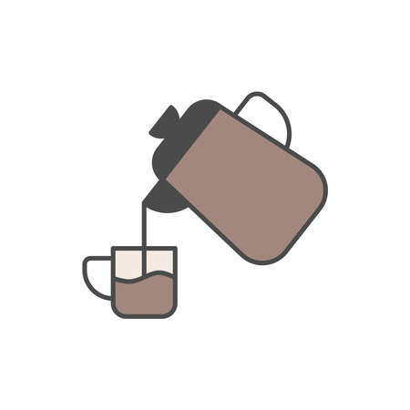 Cappuccino coffee, latte, icon in color icon, isolated on white backgroundのイラスト素材