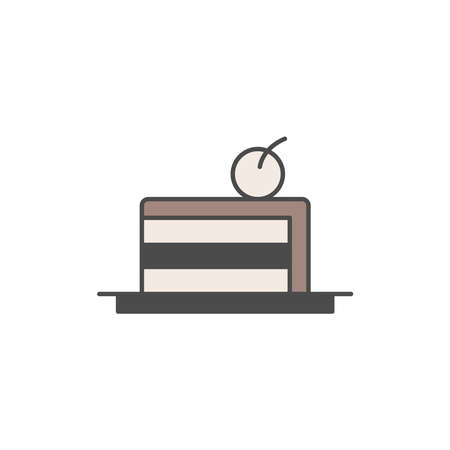 coffee cake icon  in color icon, isolated on white background