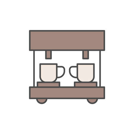 Coffee machine icon in color icon, isolated on white backgroundのイラスト素材