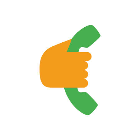 phone call icon in color icon, isolated on white backgroundのイラスト素材