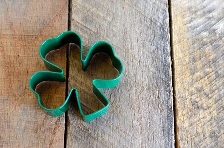St. Patricks day - 4 leaf clover on palletの写真素材