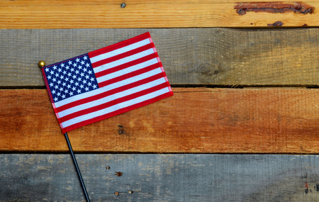 American Flag on wooden pallet boardsの写真素材