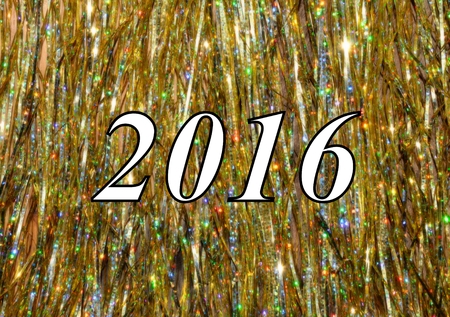 2016 with gold sparkle background