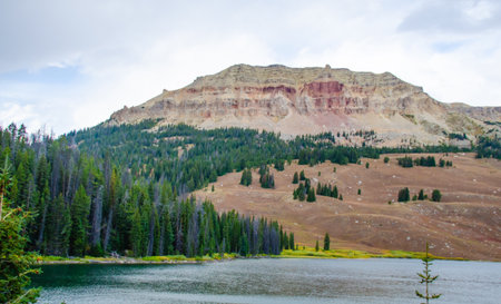 Beautiful landscape scene. Scenic travel destination location located on the Wyoming and Montana...