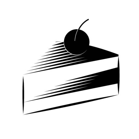 Dessert icon. Slice of birthday cake. Icon for a pastry shop or cafe. Vector illustrationのイラスト素材