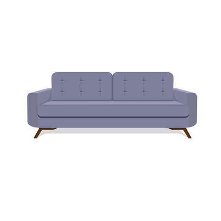 Cartoon flat furniture design, modern cozy sofaのイラスト素材
