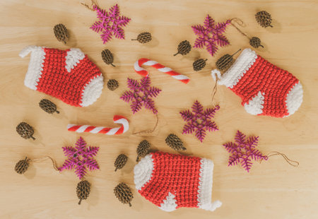 Christmas elements and gift box