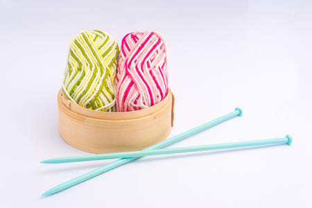 Handmade knitted crochet backgroundの写真素材