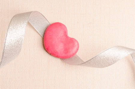 Single heart shape on the dish, lonely conceptの写真素材